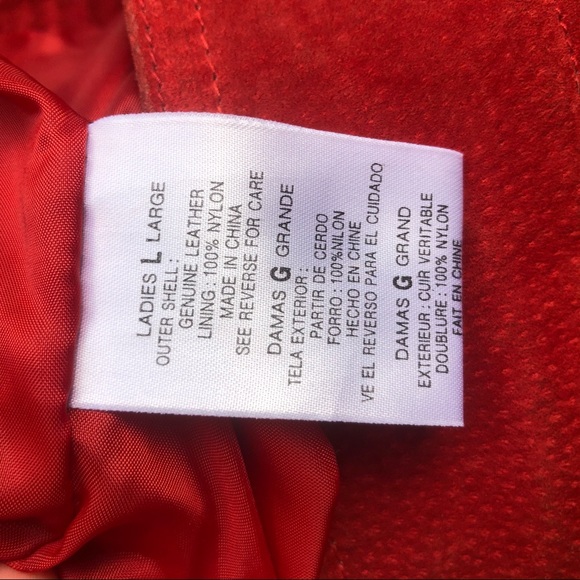 { outbrook } genuine leather vintage red bomber - Picture 6 of 8